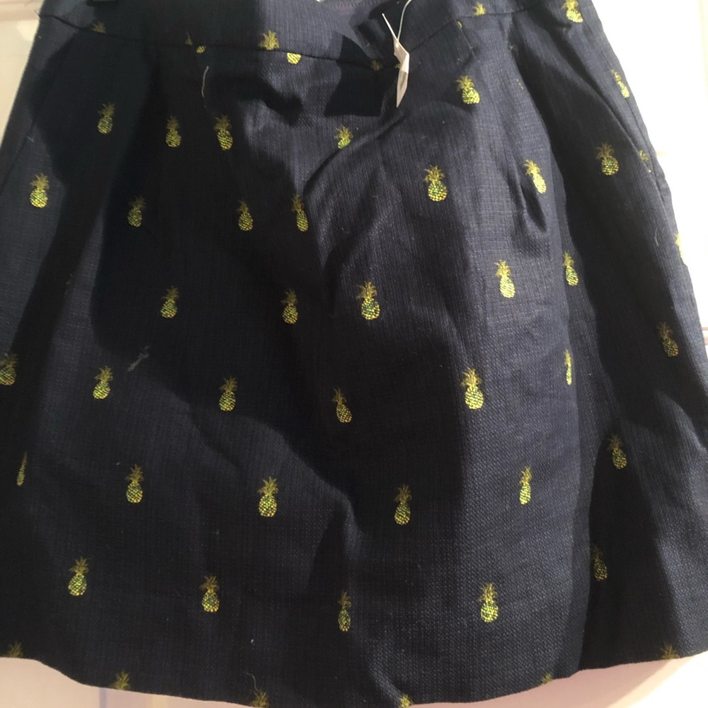J crew navy pineapple skirt.  NWT